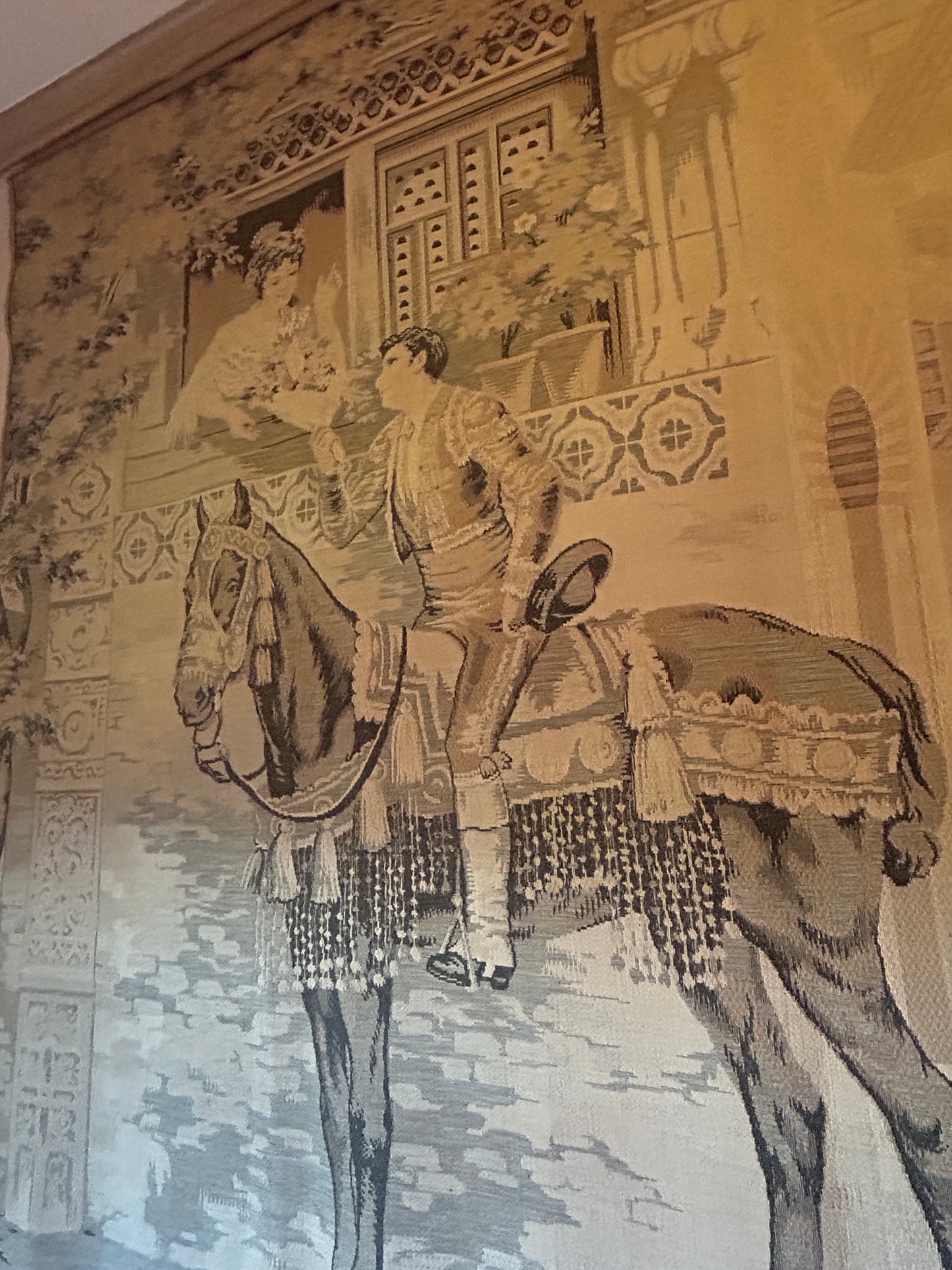 Large tapestry, approx 1930s, Spanish scene, 6ftx5ft