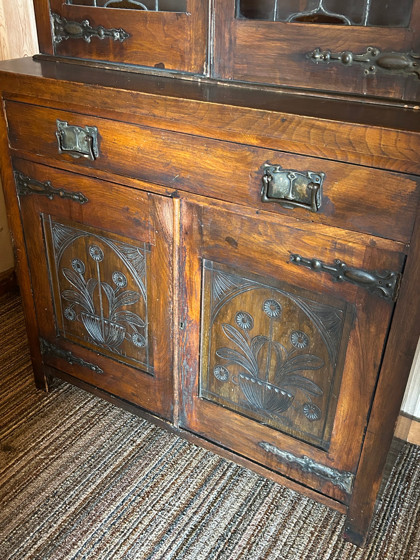 Amazing late 1800s hutch cabinet storage