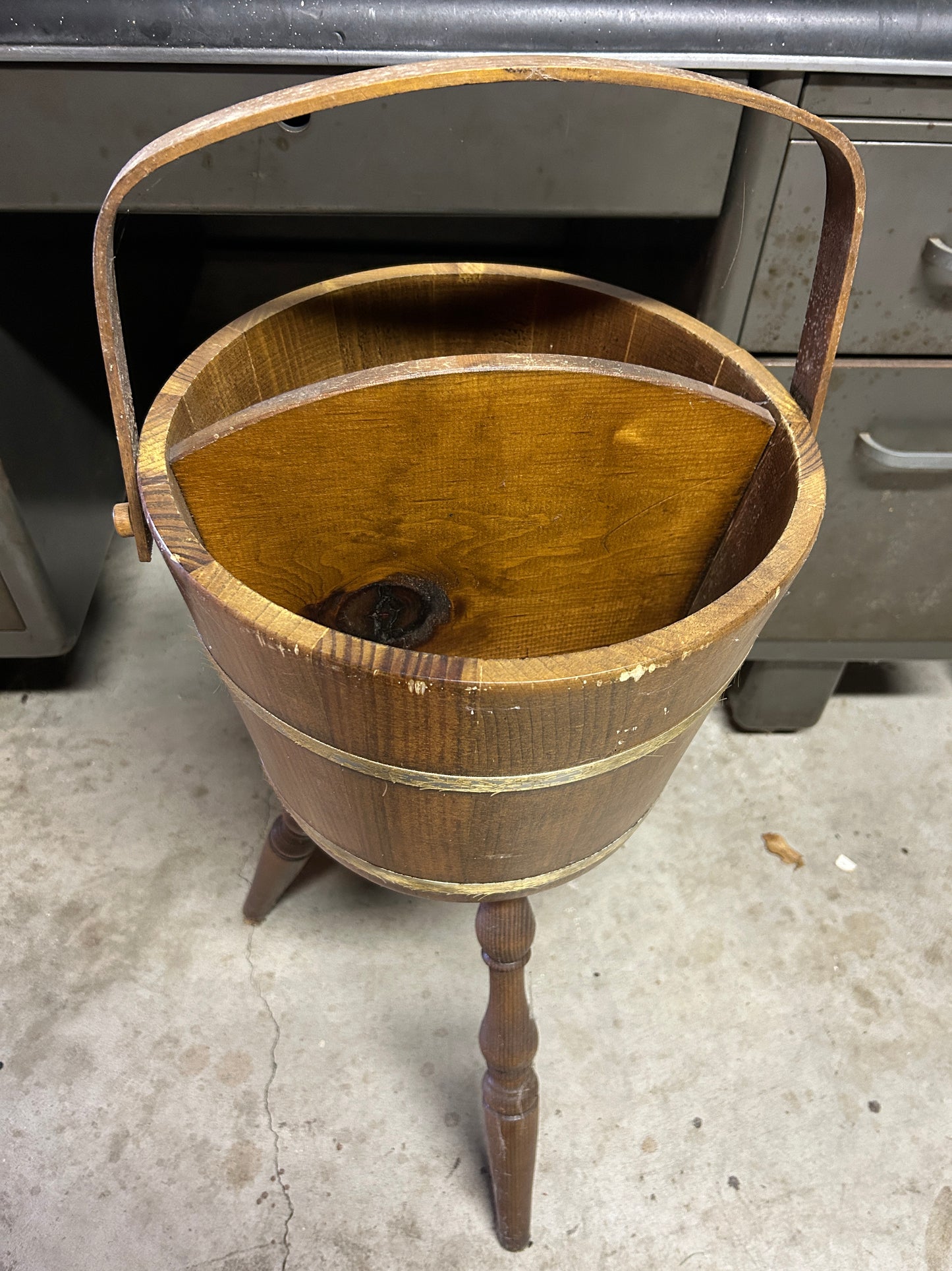 Wooden bucket stand